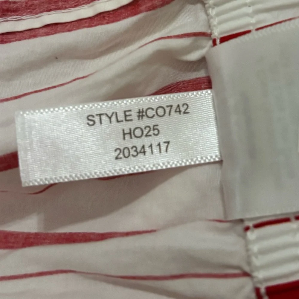 J. Crew Pajama Pant in Cotton Poplin in Ivory/Red Stripe Size L. NWT